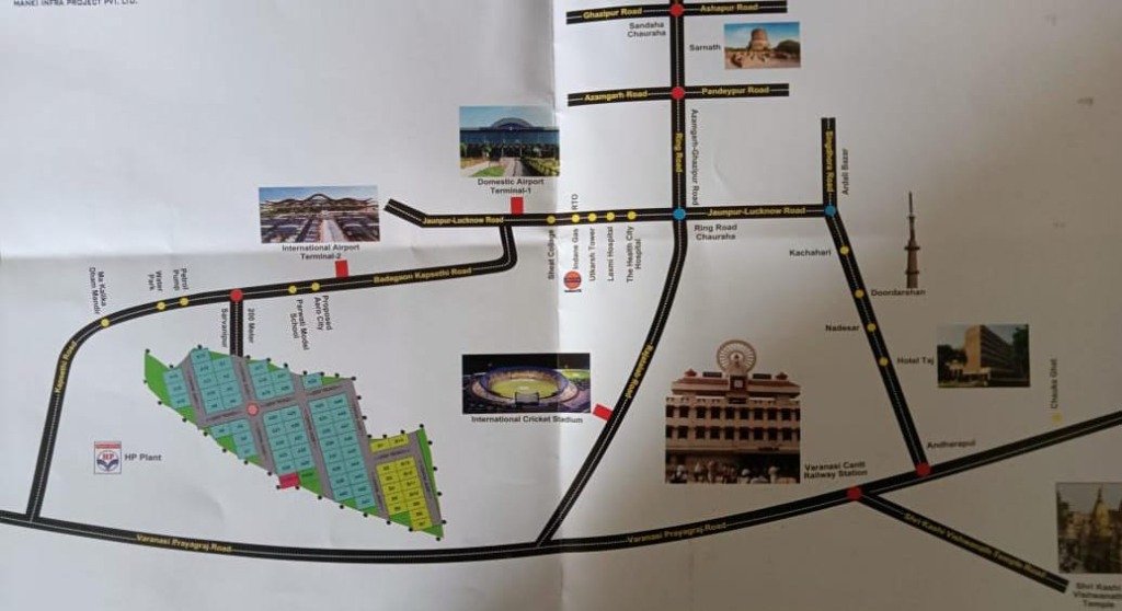 Manki Infra Project Location Map - Near International Airport Varanasi